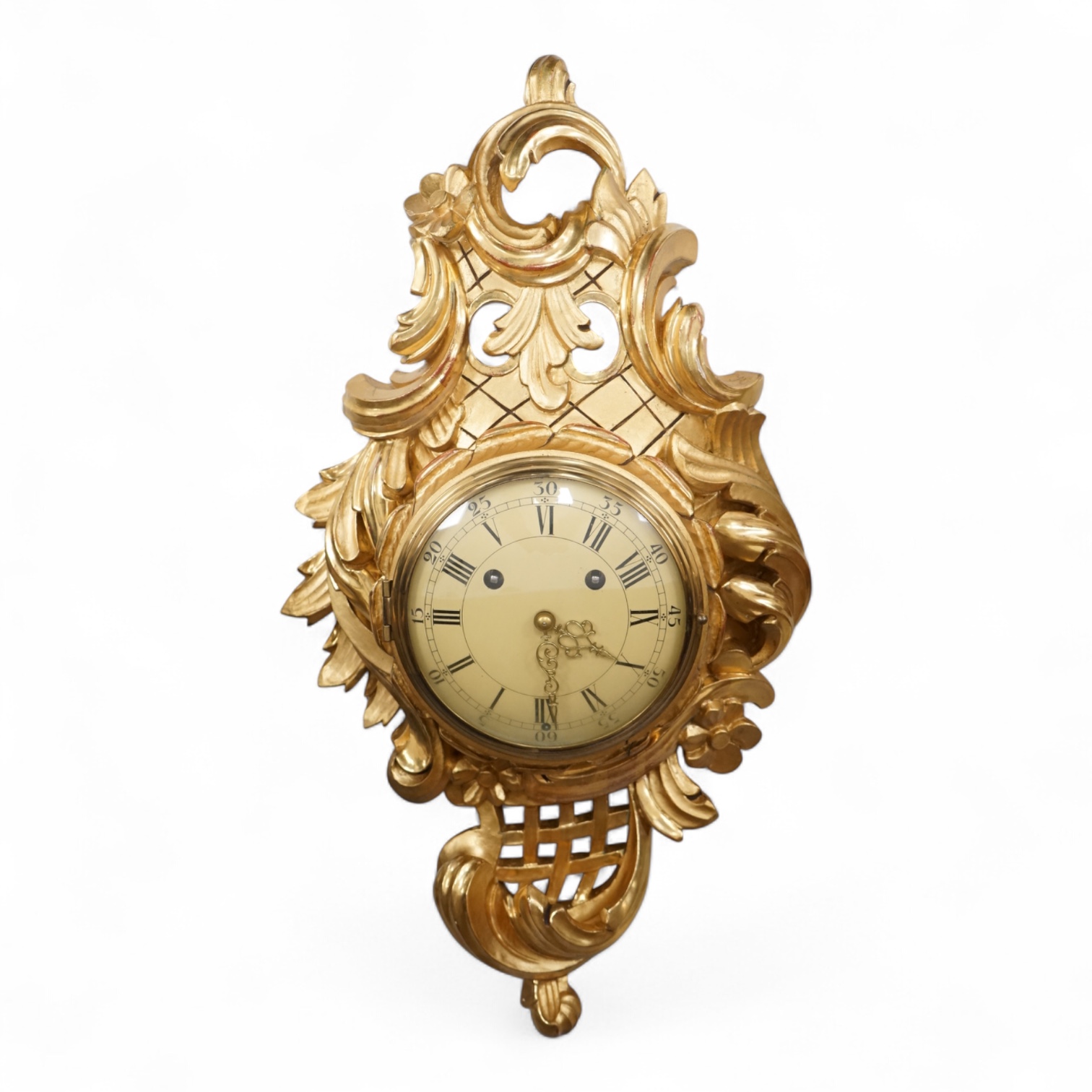 A 20th century Louis XV-style cartel clock, Westerstrands movement, 57cm high.